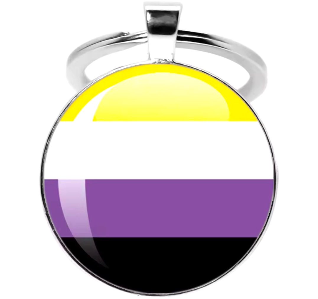 Llavero plateada 'no binario'