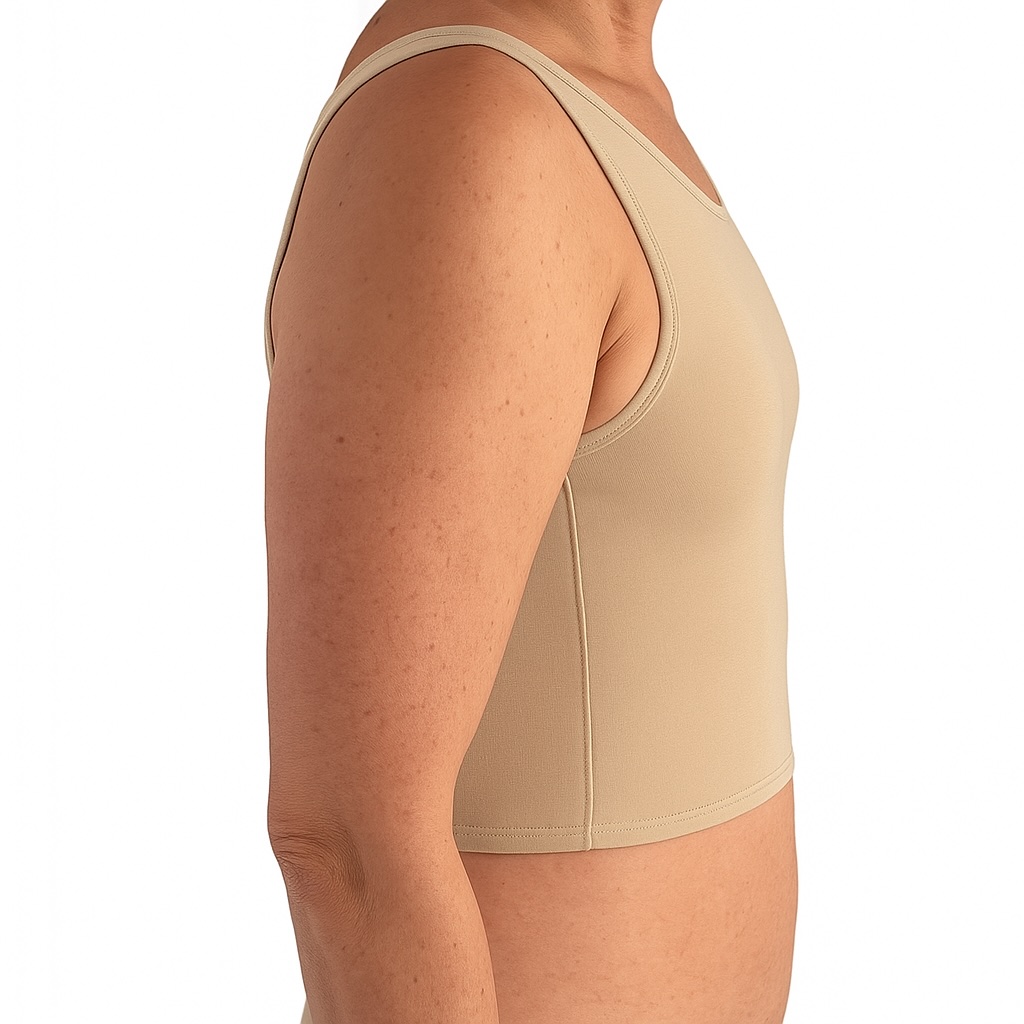 Chest compression – compresión torácica, Breast binding – compresión mamaria, Chest binding – compresión del pecho, Chest bandaging – vendaje del pecho, Breast reduction – reducción mamaria, Chest binding – compresión del pecho, Breast binding – compresión mamaria, Chest compression – compresión torácica, Breast flattening – aplanamiento del pecho, Chest bandaging – vendaje del pecho, Chest binder – binder de pecho, Trans binder – binder trans, FTM binder – binder FtM, Compression top – top de compresión, Chest binder – binder de pecho, Chest compressor – compresor de pecho, Binder trans – binder trans, Binder bra – sujetador compresor, Chest binder FTM – binder FtM, Compression top transgender binder – top compresor para personas transgénero